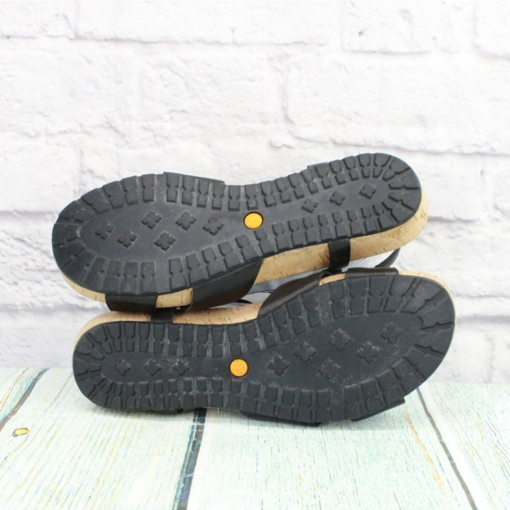 Timberland Black Leather Slip On Adjustable Slingback Casual Sandals Size 9 M - Picture 9 of 9